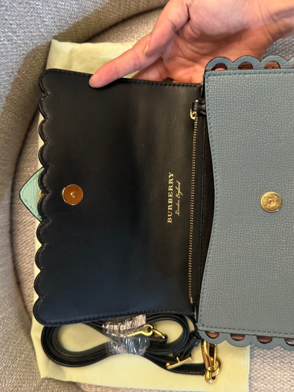 Burberry Layered Leather Shoulder Bag (Includes Box and Dust Bag) - Picture 6 of 14